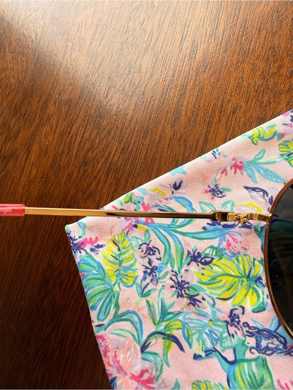Lilly Pulitzer Pink Mirrored polarized Aviator Sunglasses - Picture 6 of 9